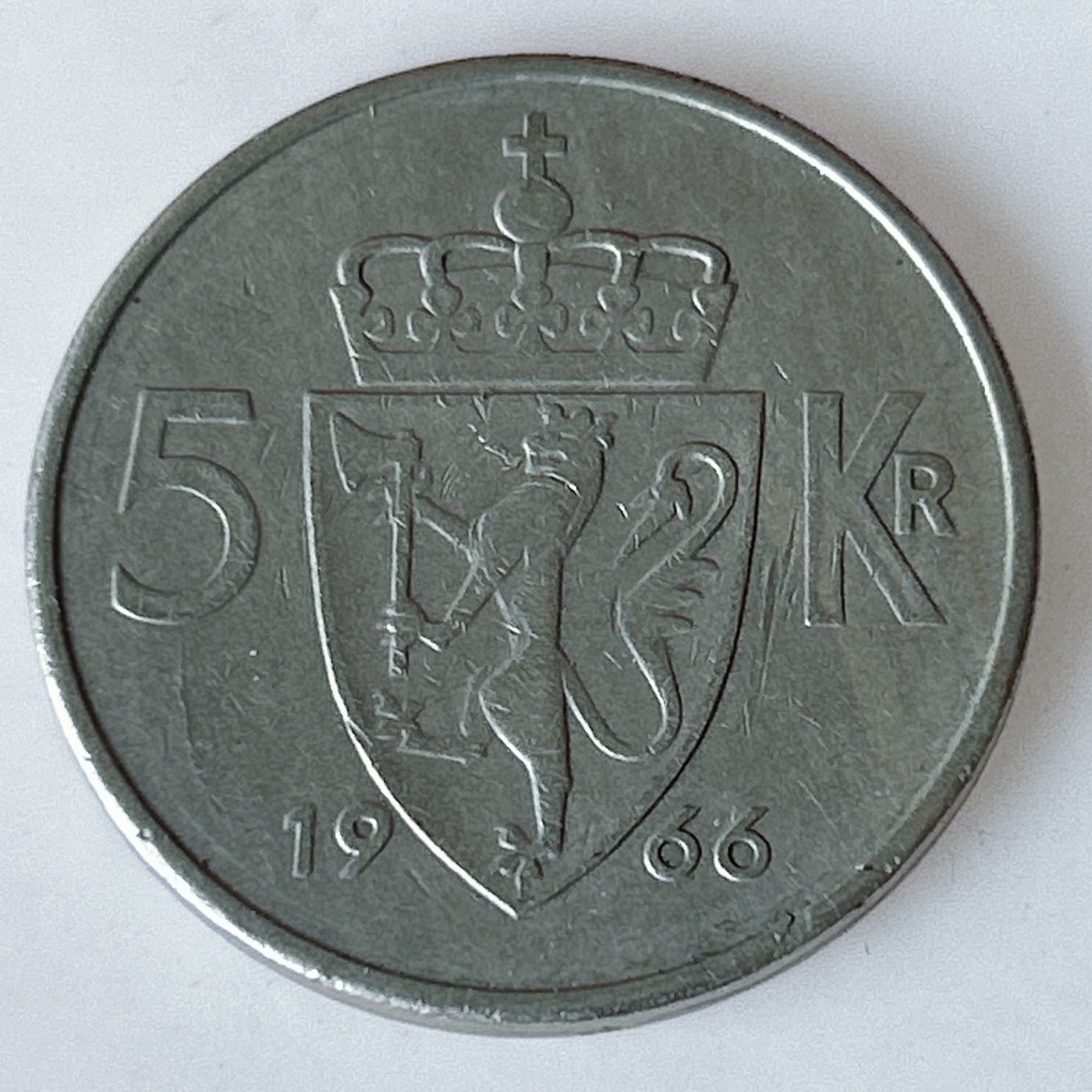 海外回流1元起拍小铺 各国钱币散币场 第11期 挪威1966年5克朗