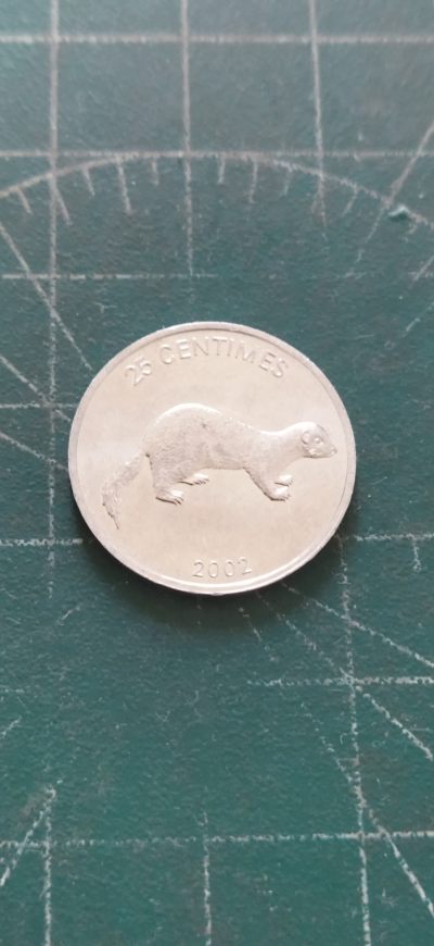 外国硬币初藏2024年第11场 - 刚果25分铝币2002年未用。