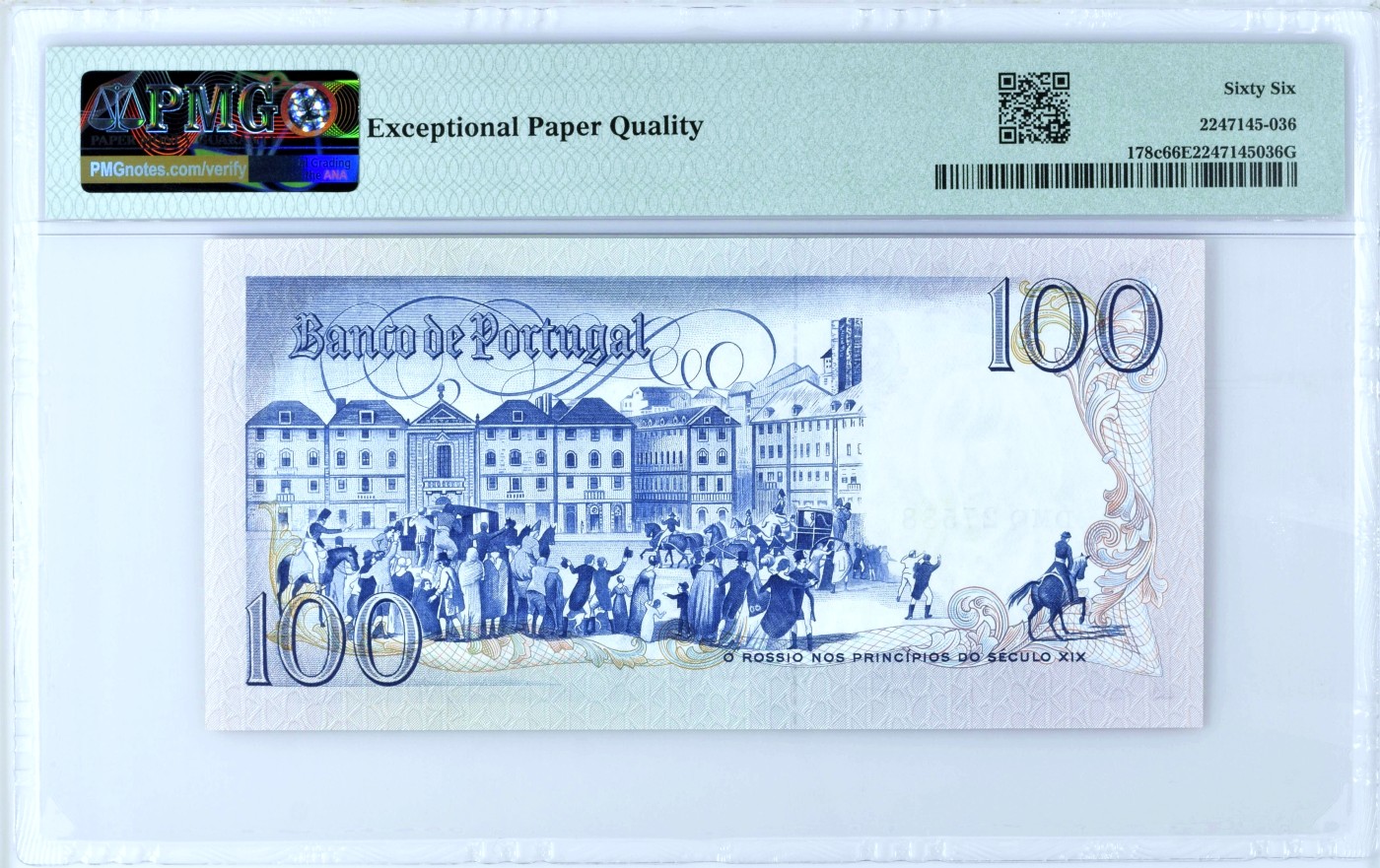 【Blue Auction】✨世界纸币精拍第468期【精】 【88尾 p178c】葡萄牙 1984年100埃斯库多 大场景 精美 PMG66EPQ 