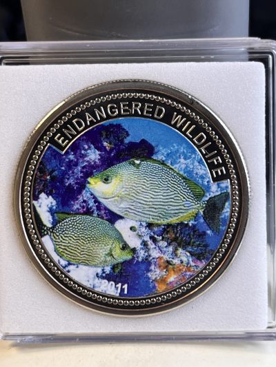 【海寕潮】拍卖第107期【五一快乐场】 - 【海寧潮】帕劳2011年爪哇蓝子鱼彩色纪念币