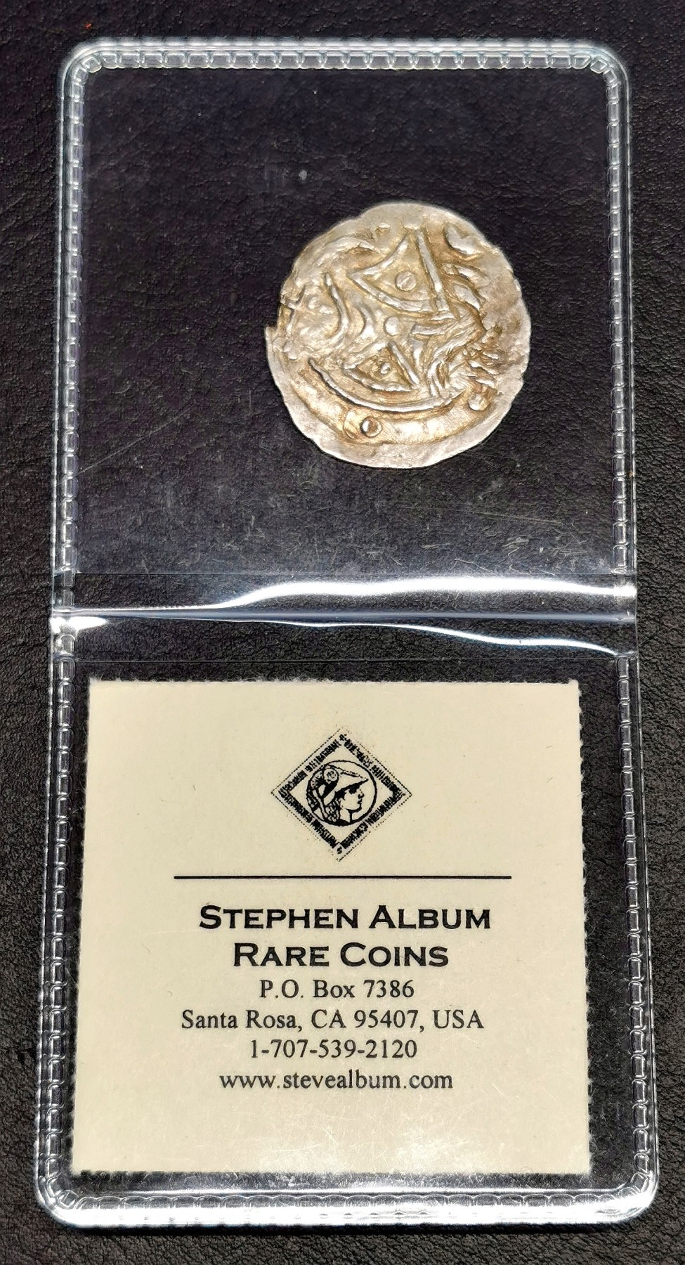 凡希社世界钱币微拍第二百六十七期 公元七世纪骠国 太阳/室利靺蹉1/4Unit银币原光AU，这个品种的UNIT常见，小面值银辅币少！