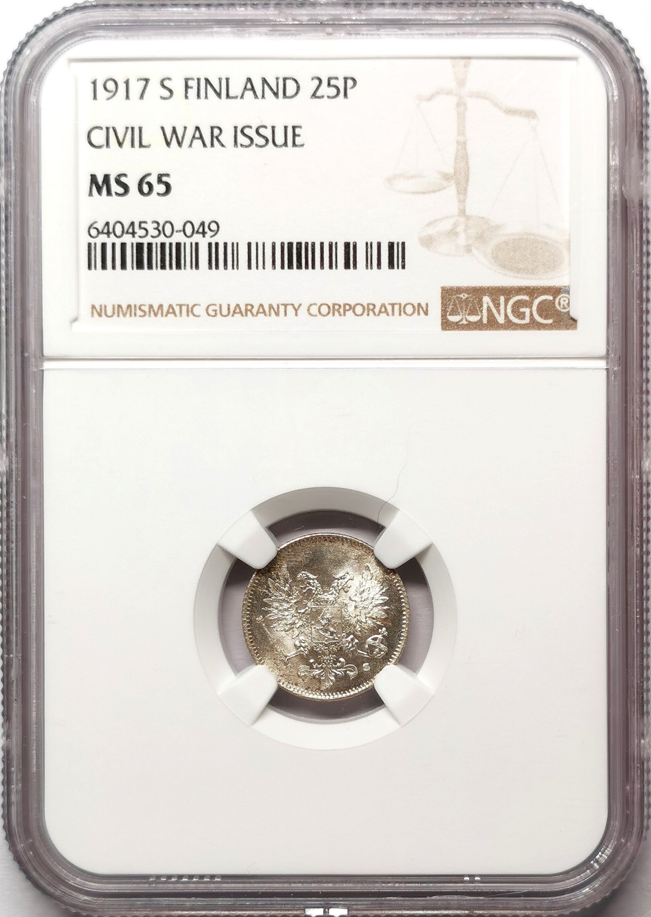 凡希社世界钱币微拍第二百六十七期 1914/1917俄国芬兰银辅币一对NGC