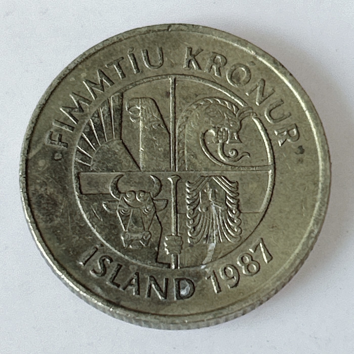 海外回流1元起拍小铺 各国钱币散币场 第11期 冰岛1987年50克朗 海蟹