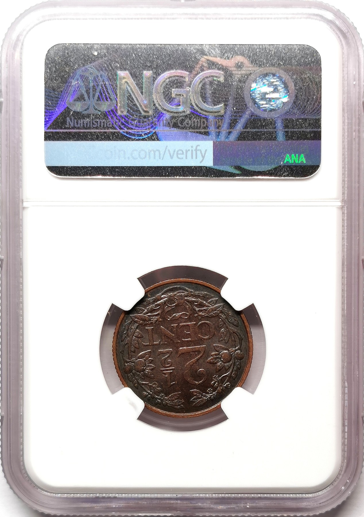 凡希社世界钱币微拍第二百六十七期 1929荷兰2.5分铜币NGC-MS64