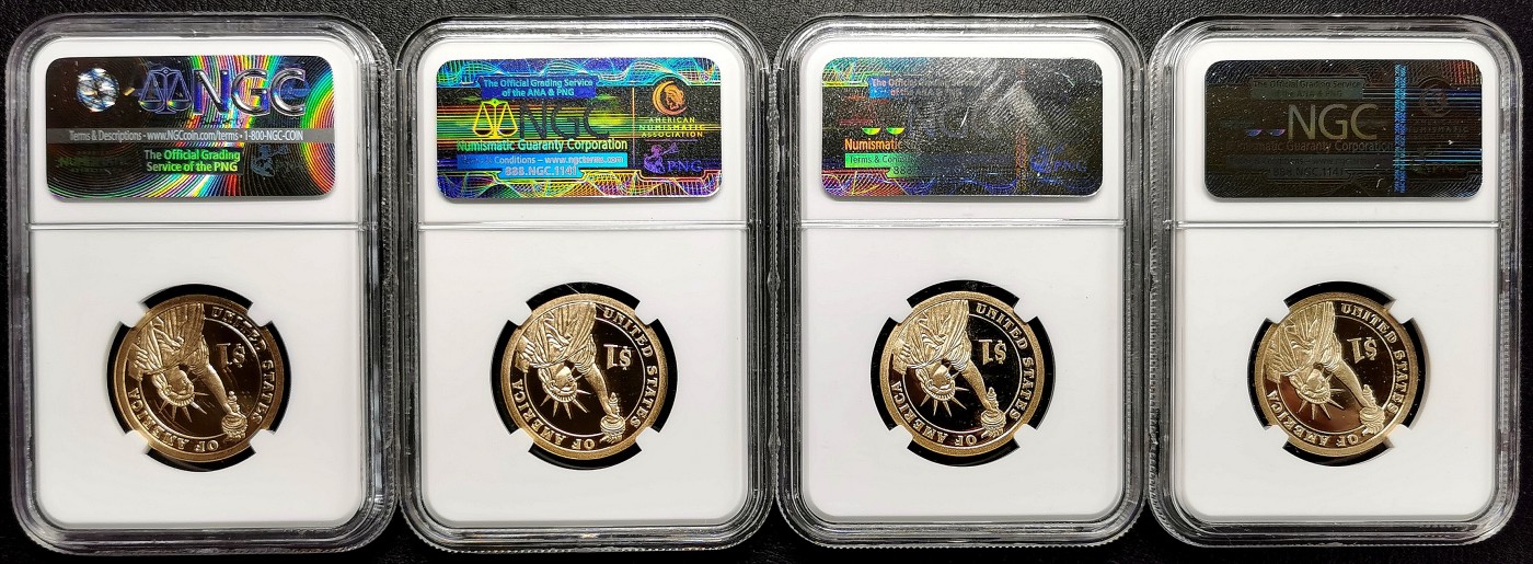 凡希社世界钱币微拍第二百六十七期 2014美国总统纪念壹元四枚套NGC-PF69UC