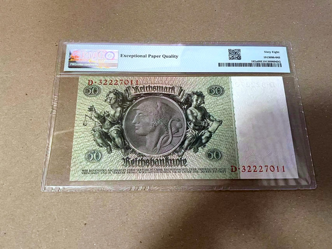 【Blue Auction】✨世界纸币精拍第468期【精】 【冠军分】德国 1933年50马克 PMG68EPQ 超高分 