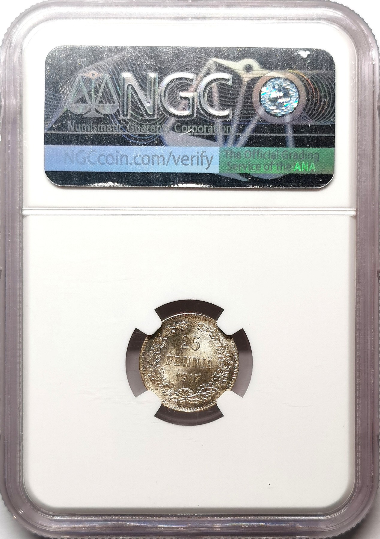 凡希社世界钱币微拍第二百六十七期 1914/1917俄国芬兰银辅币一对NGC