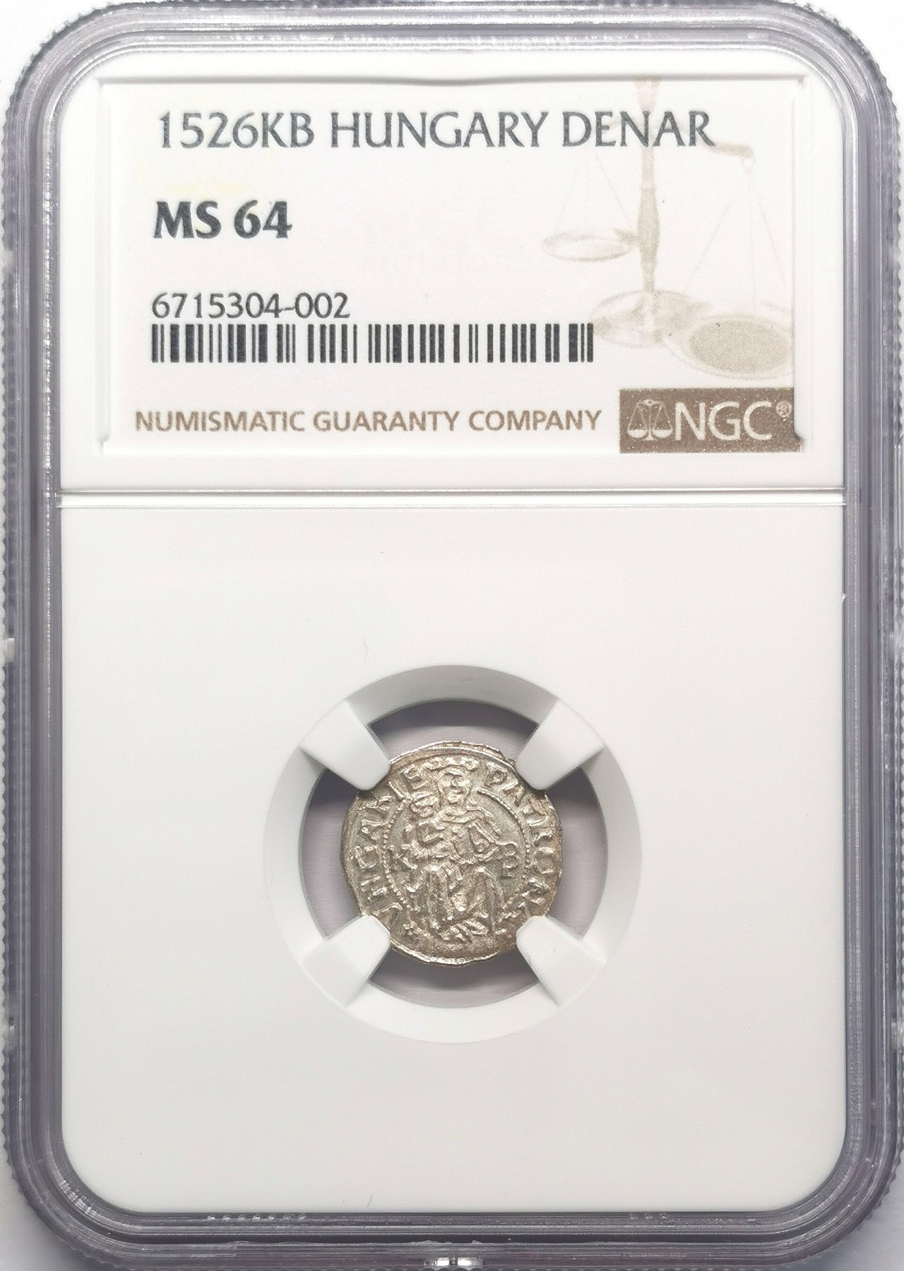 凡希社世界钱币微拍第二百六十七期 1526KB匈牙利第纳尔银币NGC-MS64，原光，非常罕见的品质，N冠军分！