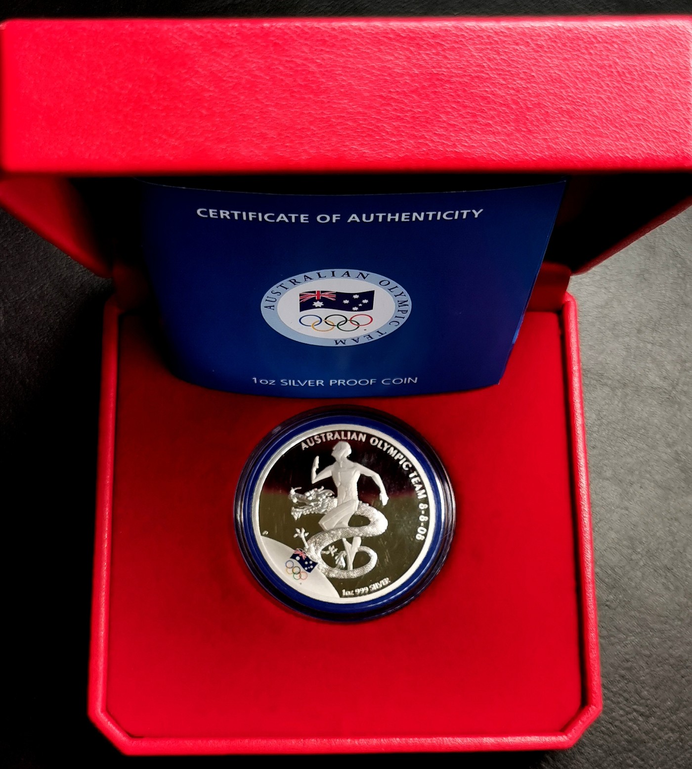 凡希社世界钱币微拍第二百六十七期 2008澳大利亚悉尼奥运纪念壹元银币原厂盒证！