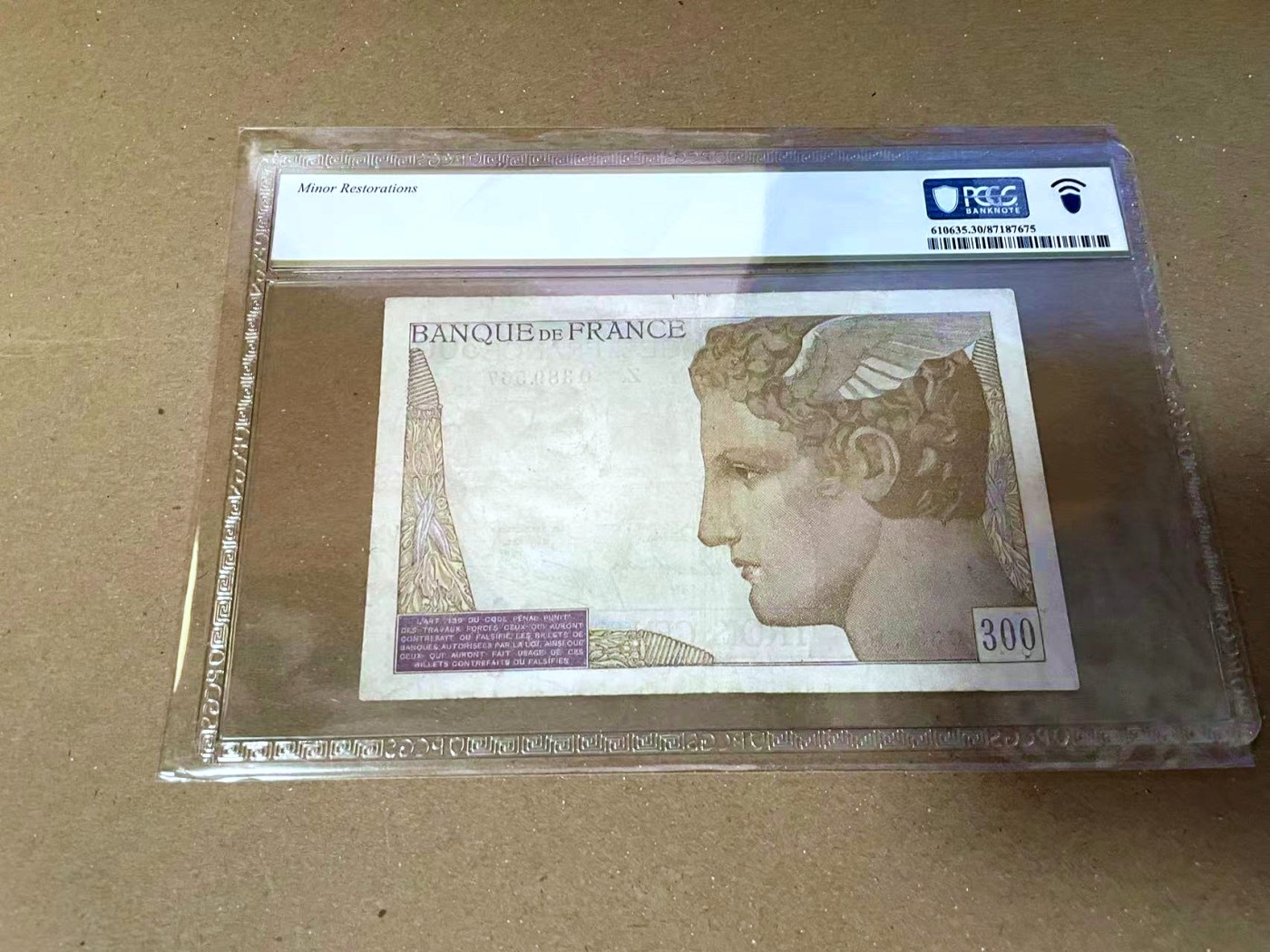 【Blue Auction】✨世界纸币精拍第468期【精】 法国 1939年300法郎 PCGS30 