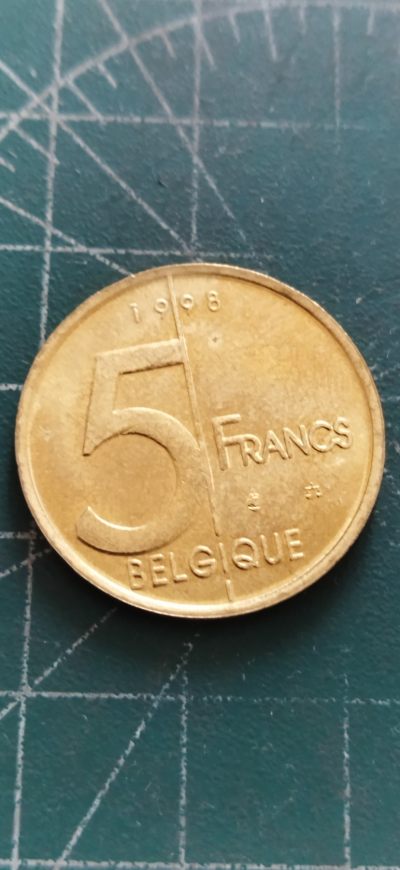 外国硬币初藏2024年第11场 - 比利时五法郎铜币。