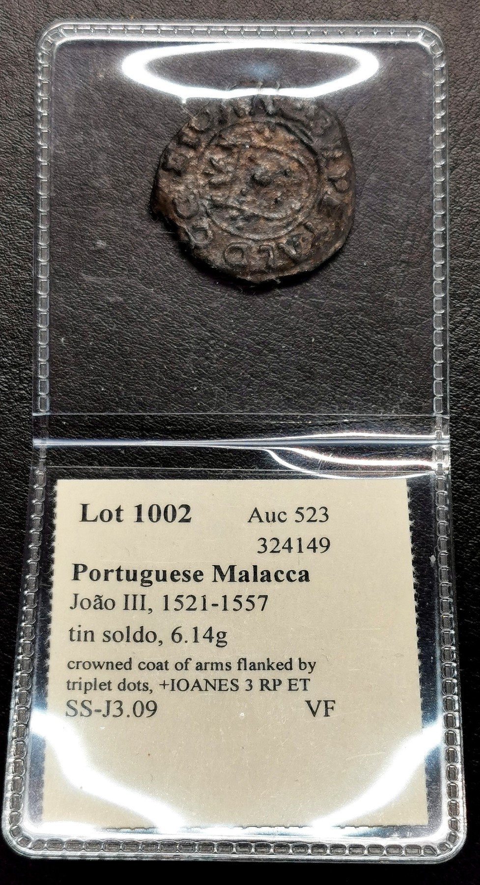 凡希社世界钱币微拍第二百六十七期 十六世纪葡属马六甲若昂三世Soldo锡币VF/XF