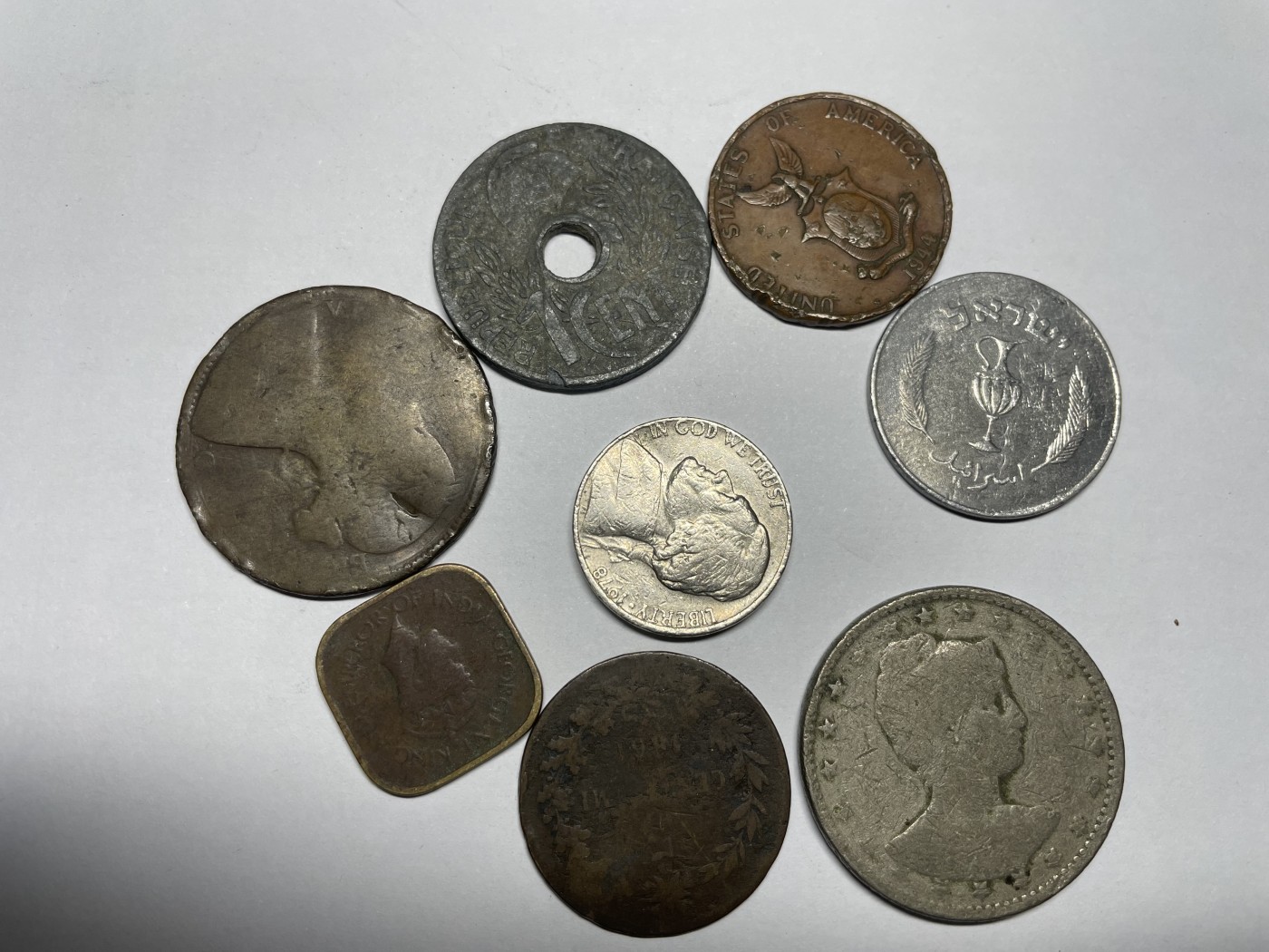 2024年集古藏今外币拍卖第五期-第8场—（总第48拍） 各国杂钱8枚，品弱