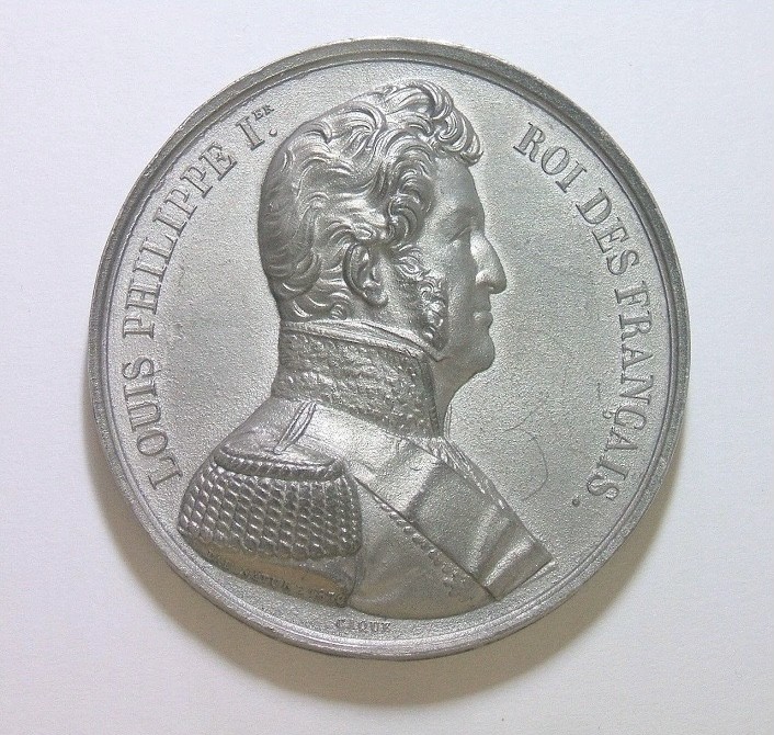 法国1830年 菲利普一世军装像高浮雕精制大合金章 50MM