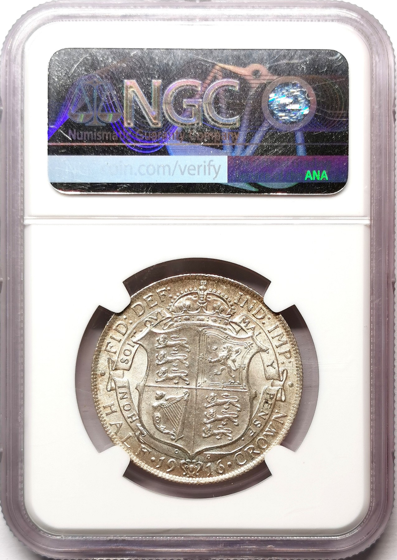 凡希社世界钱币微拍第二百六十七期 1916英国乔五半克朗NGC-MS63