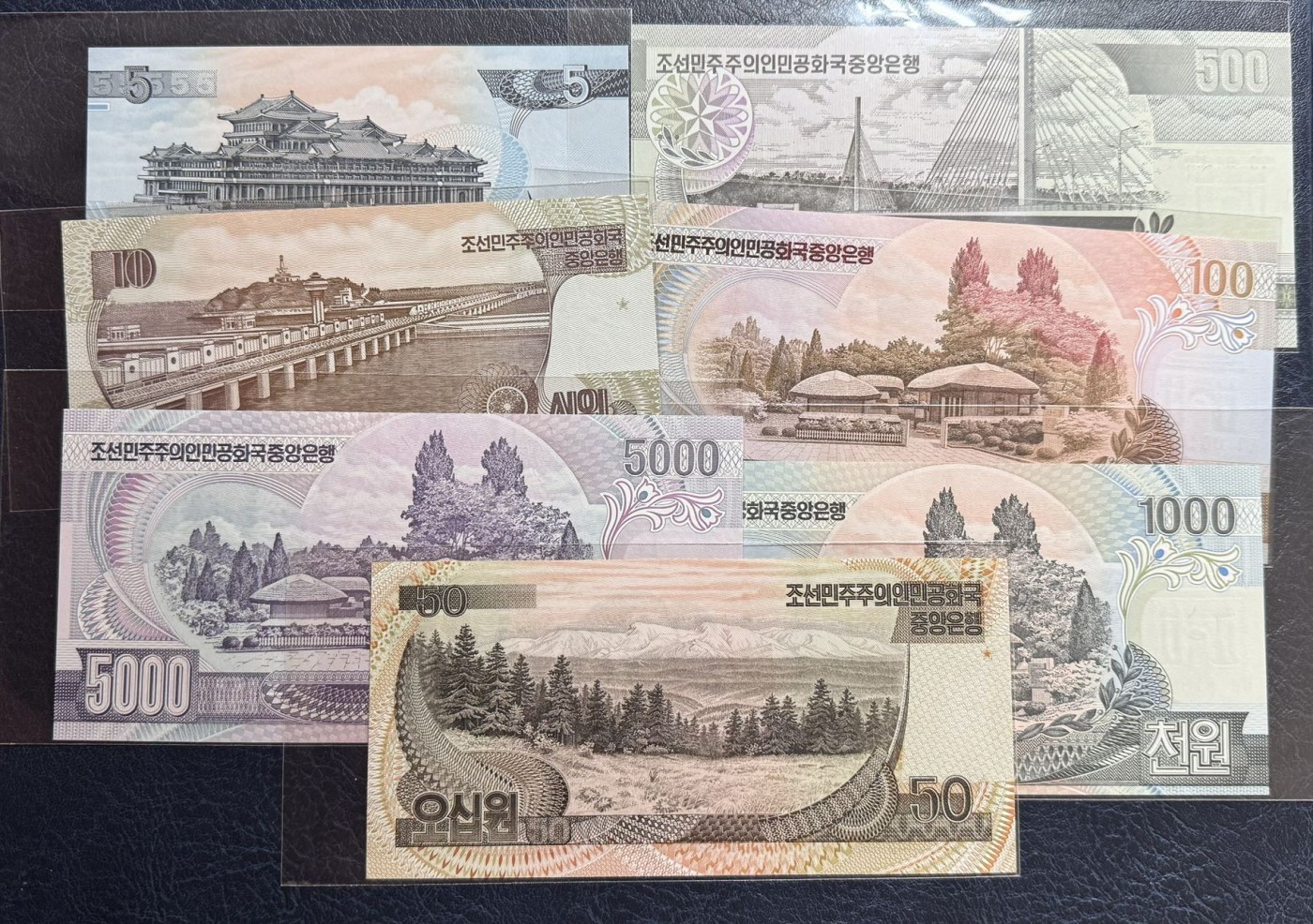 收藏联盟Quantum Auction 第341期拍卖  朝鲜1992-2006年1到5000元和1992年加盖纪念钞1到50元 品相全新UNC 1为TQG65 GEPQ
