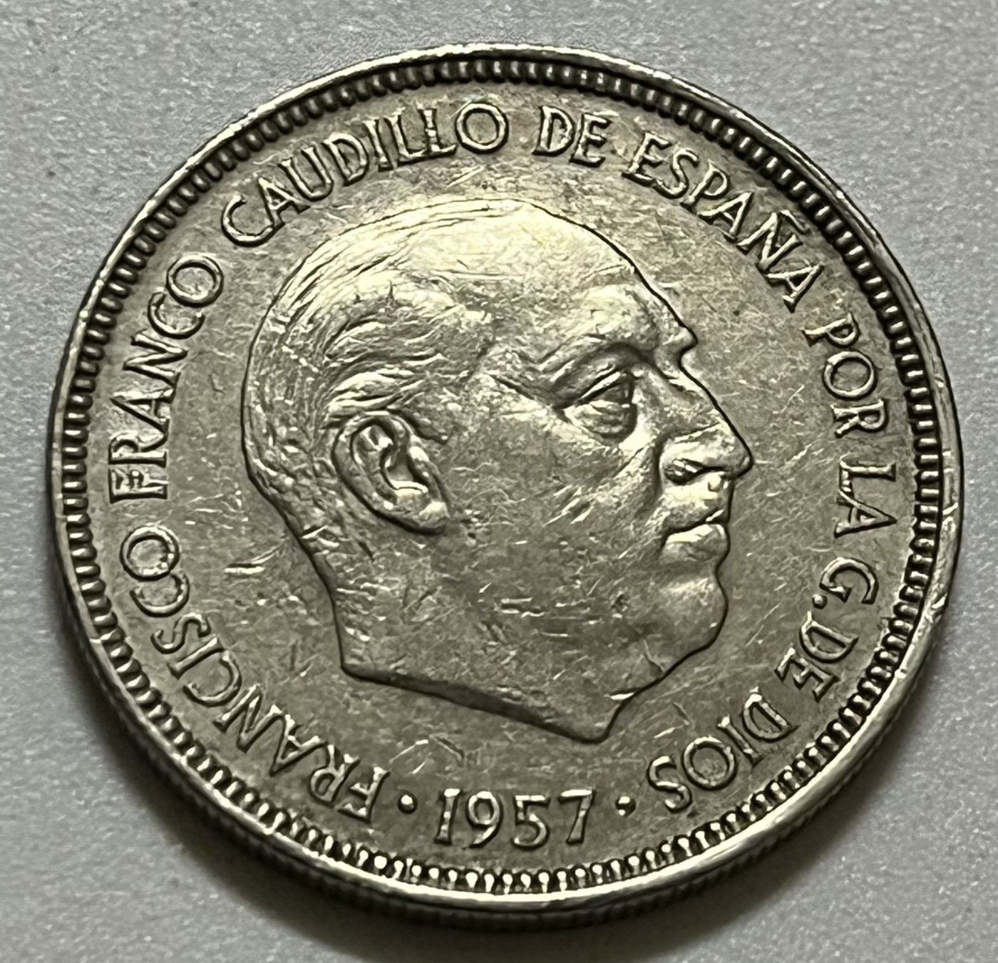 神仙姐姐散币好品专场第三十六期（无佣金满邮自动发出 1957年 西班牙5比塞塔