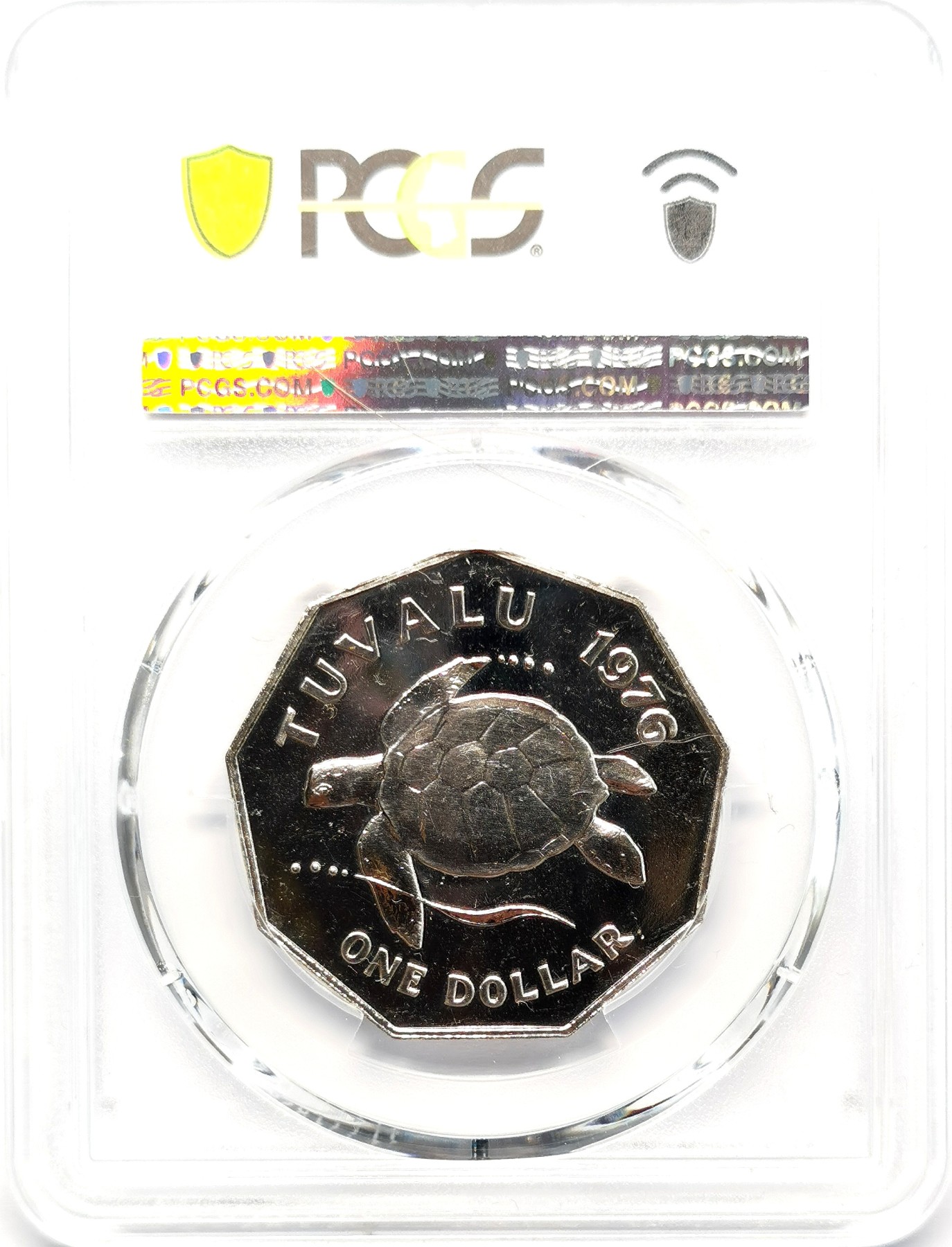 凡希社世界钱币微拍第二百六十七期 1976图瓦卢海龟1元八边形精铸PCGS-PR66