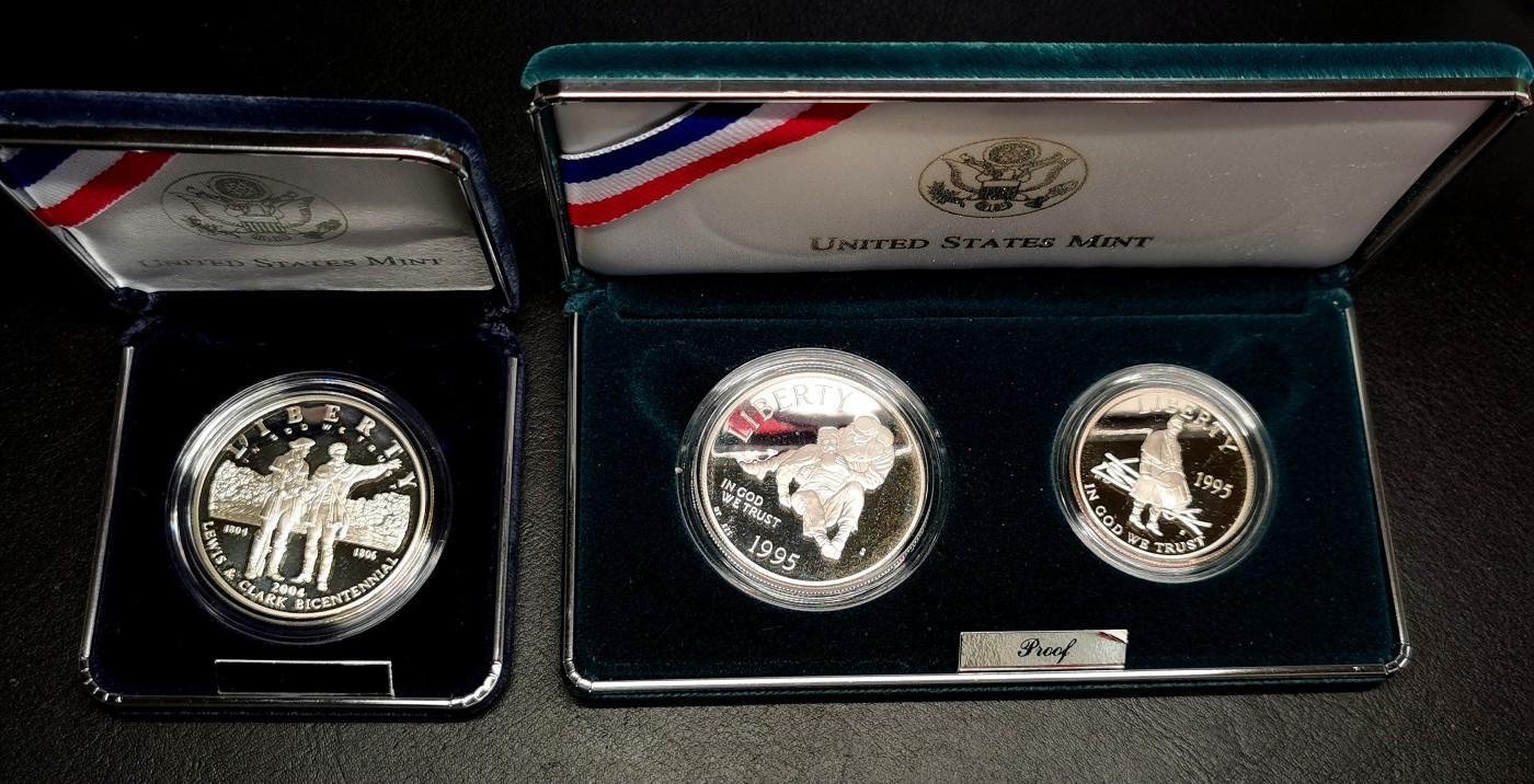凡希社世界钱币微拍第二百六十七期 1995/2004美国纪念银币两套