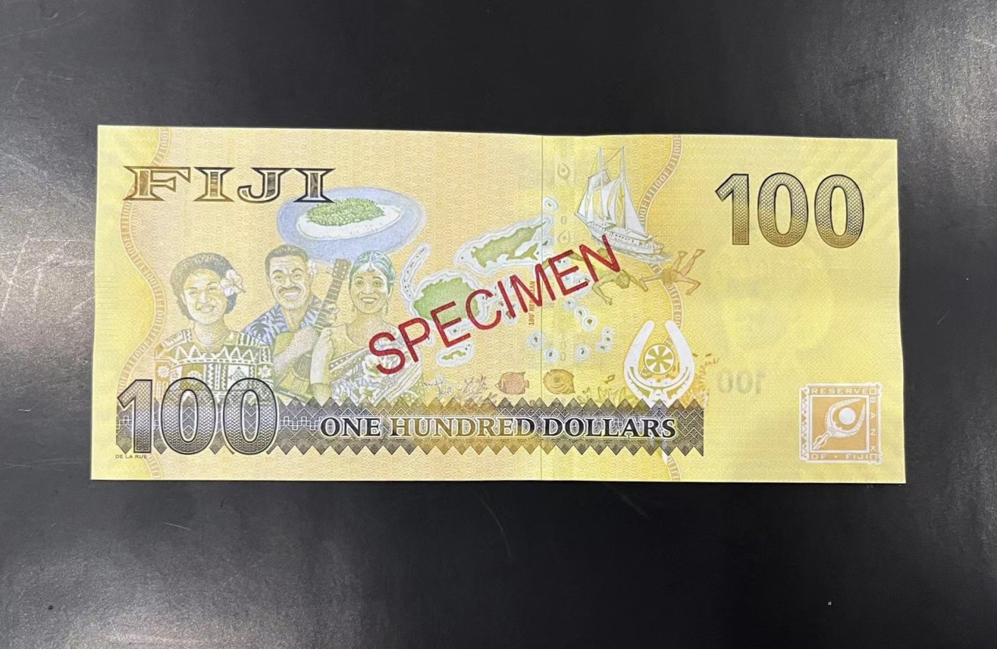 收藏联盟Quantum Auction 第341期拍卖  斐济2013年版100元全0样票 品相全新UNC 大金蝉
