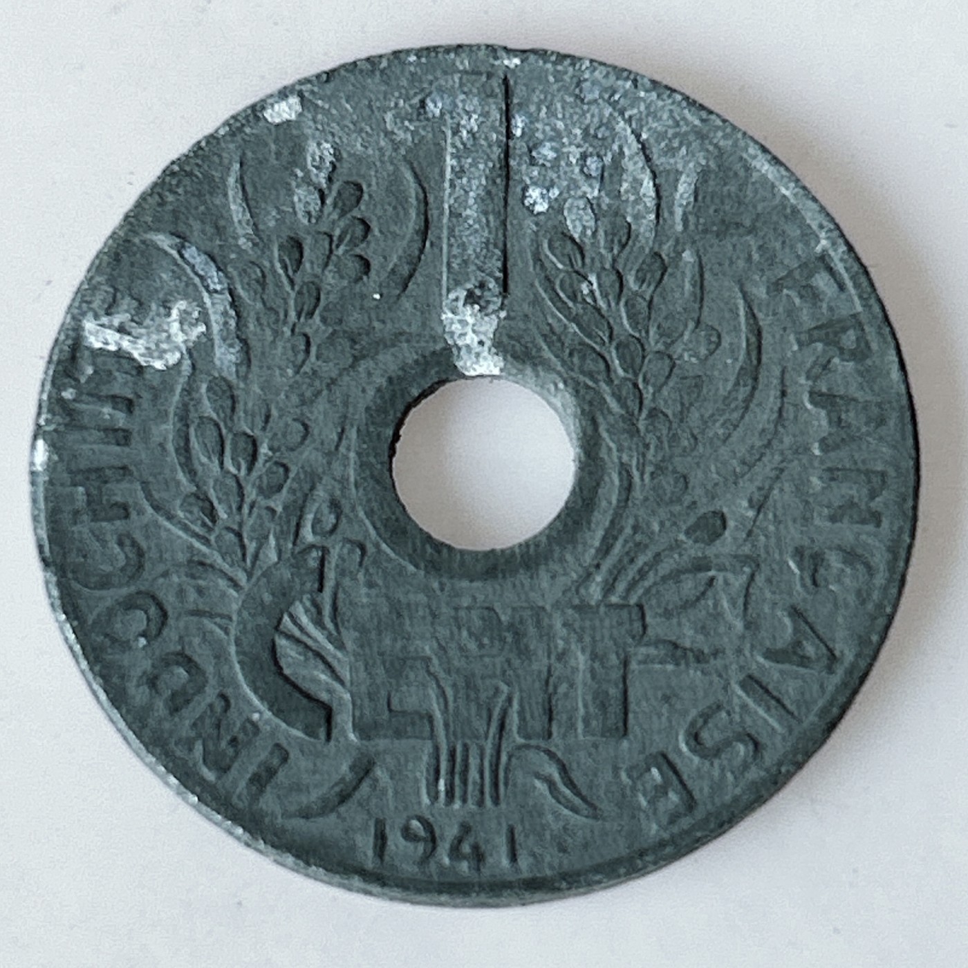 海外回流1元起拍小铺 各国钱币散币场 第11期 法属印支1941年1分锌币