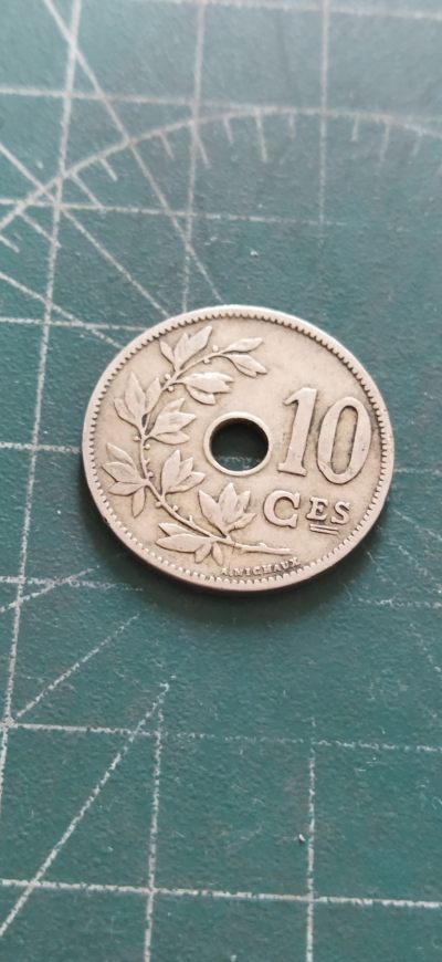 外国硬币初藏2024年第11场 - 比利时十分镍币1904年。