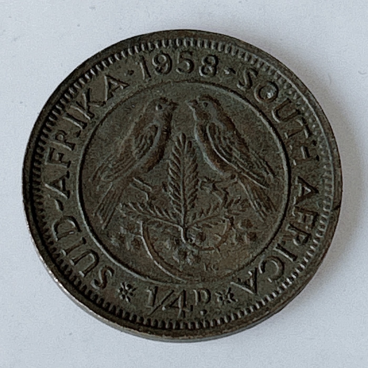 海外回流1元起拍小铺 各国钱币散币场 第11期 南非1958年1/4便士 1法新铜币
