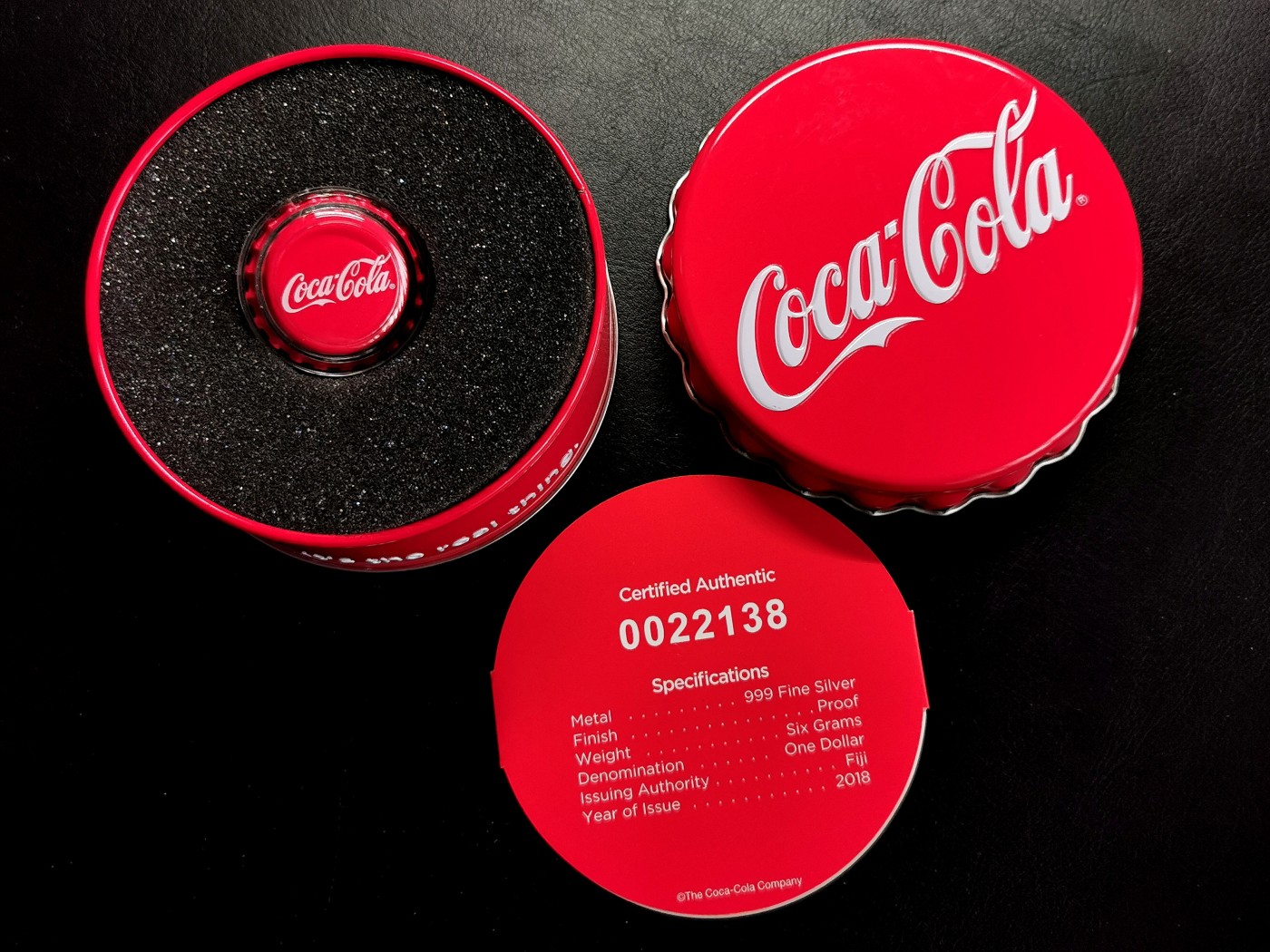 凡希社世界钱币微拍第二百六十七期 2018斐济可乐瓶盖dollar银币原厂包装！