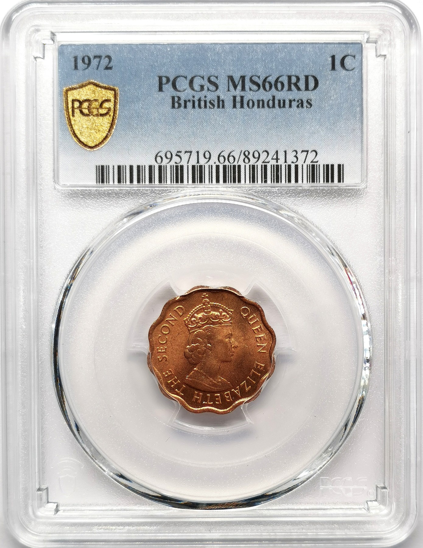 凡希社世界钱币微拍第二百六十七期 1972英属洪都拉斯1分PCGS-MS66