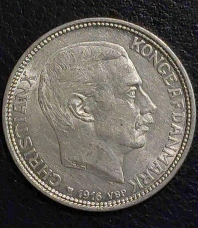 世界各国银币章专场（第四场） - 1916年丹麦国王克里斯蒂安十世2克朗银币