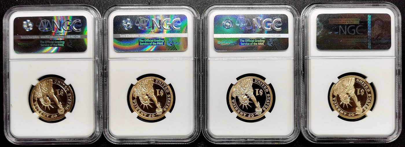 凡希社世界钱币微拍第二百六十七期 2015美国总统纪念壹元四枚套NGC-PR69UC