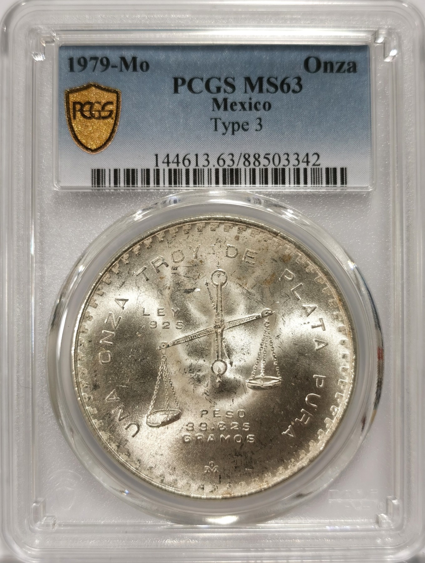 博洋堂世界钱币拍卖第106期（全场包邮） PCGS MS63 墨西哥1979年天平铸币机一盎司大银币