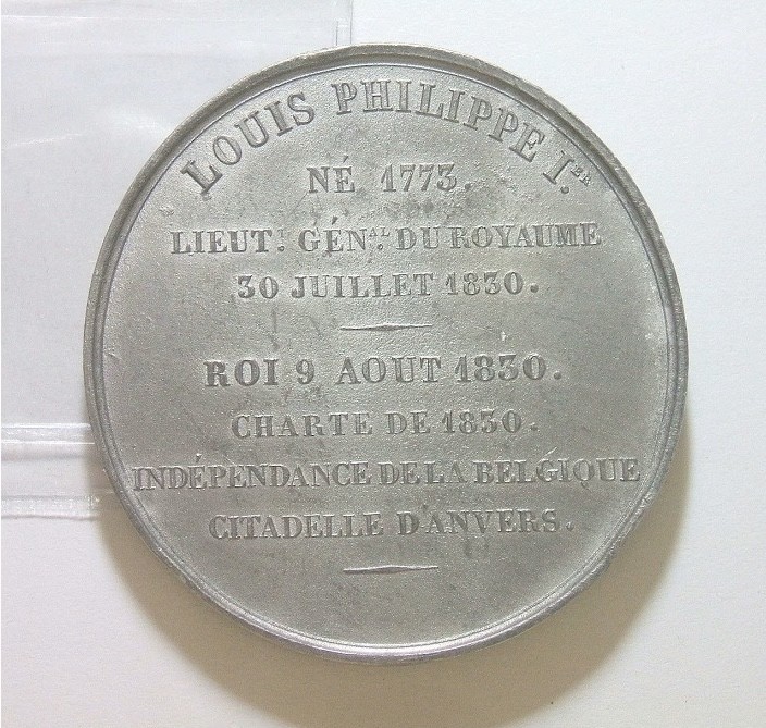 法国1830年 菲利普一世军装像高浮雕精制大合金章 50MM