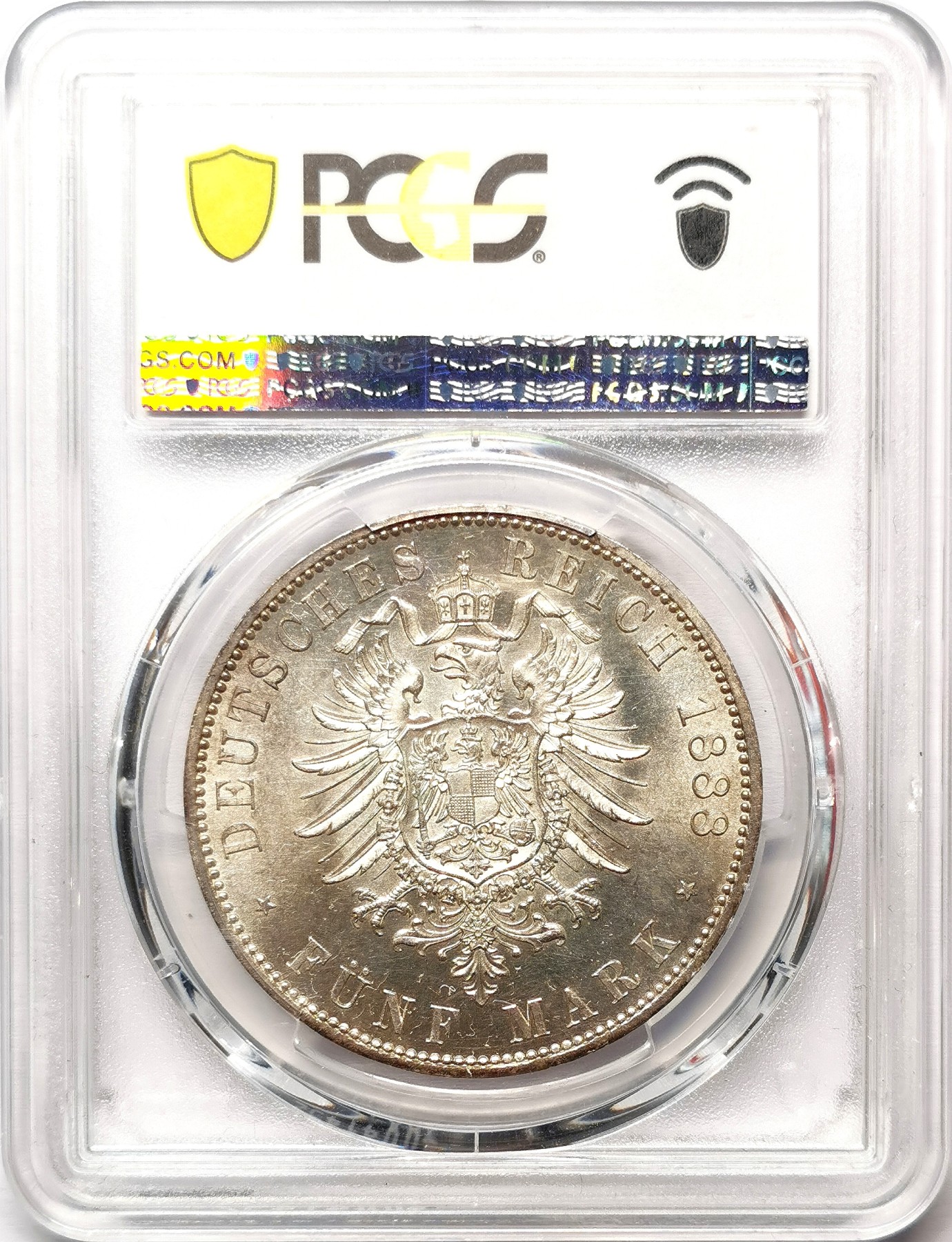 凡希社世界钱币微拍第二百六十七期 1888德国普鲁士短翅鹰5马克大银PCGS-MS63