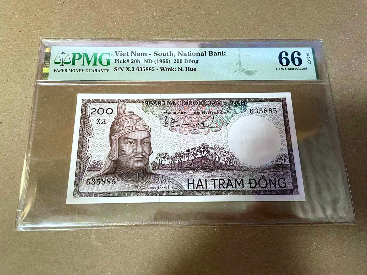 【Blue Auction】✨世界纸币精拍第468期【精】 【无47】南越 1966年20盾 PMG66EPQ 