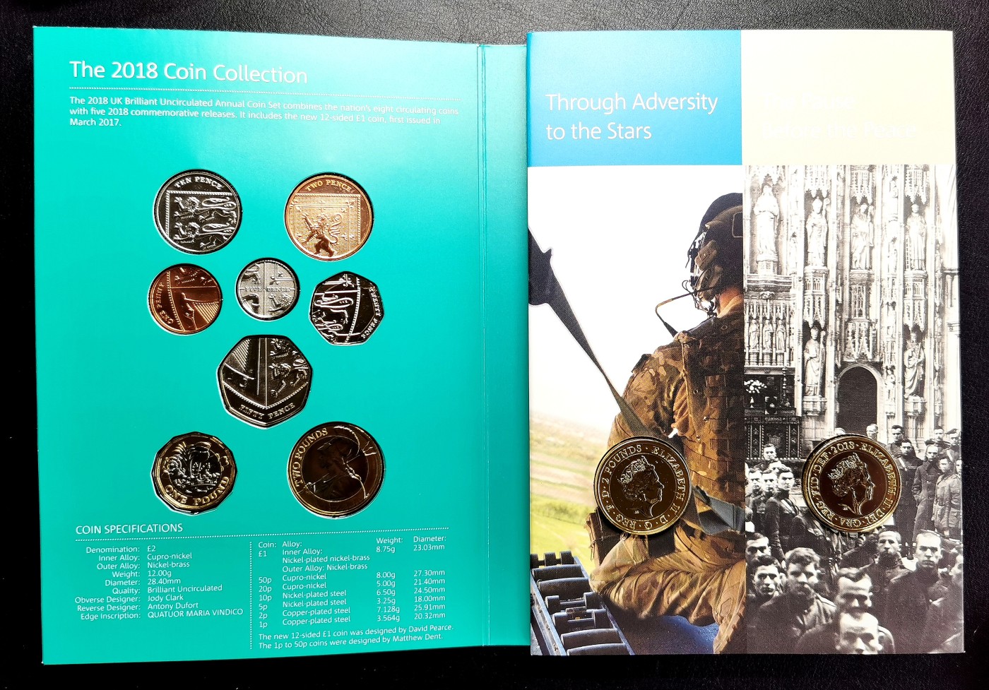凡希社世界钱币微拍第二百六十七期 2018英国硬币年册13枚套，5镑*1，2镑*3，50便士*1