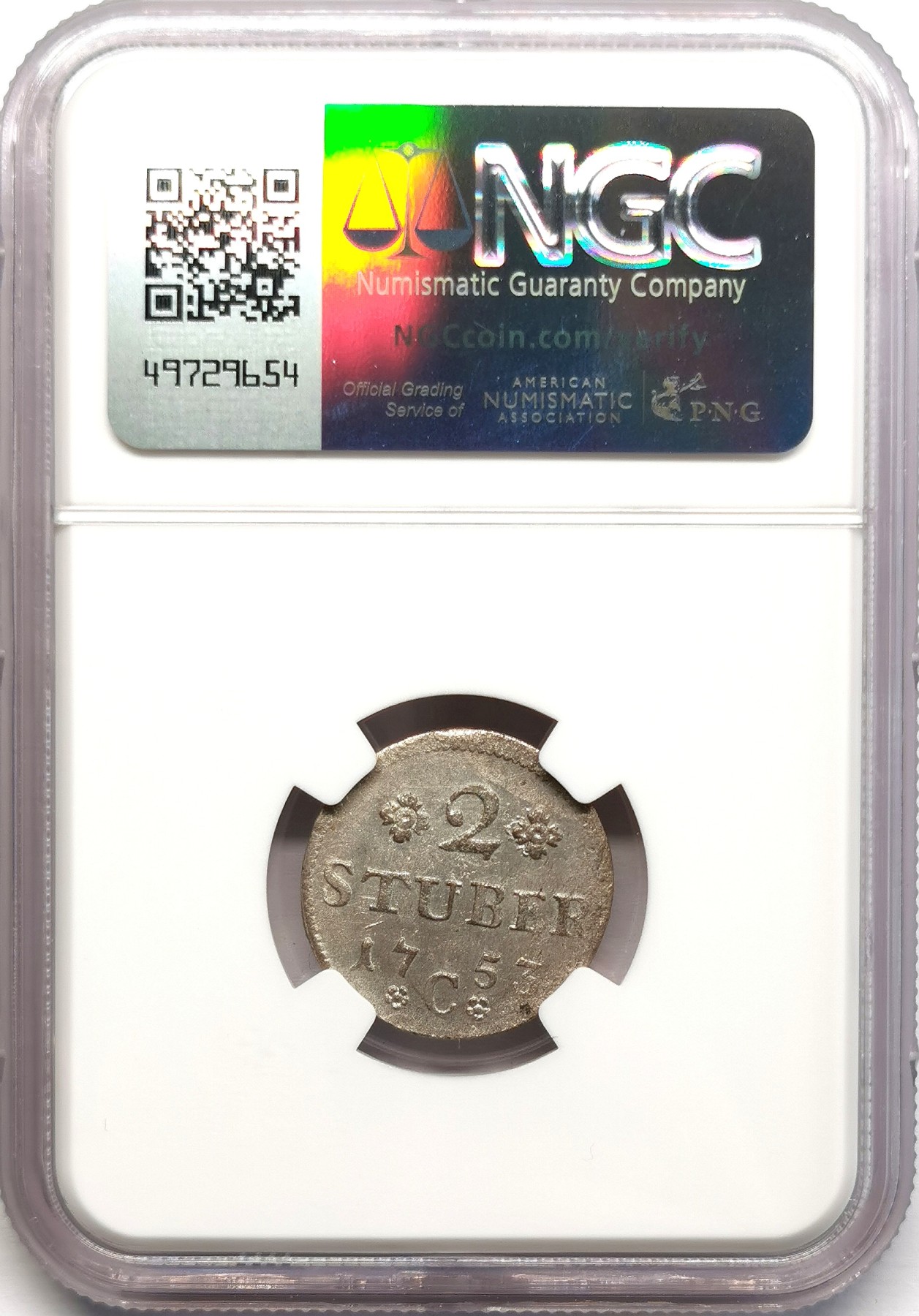 凡希社世界钱币微拍第二百六十七期 1753C普鲁士2S银辅币NGC-MS63