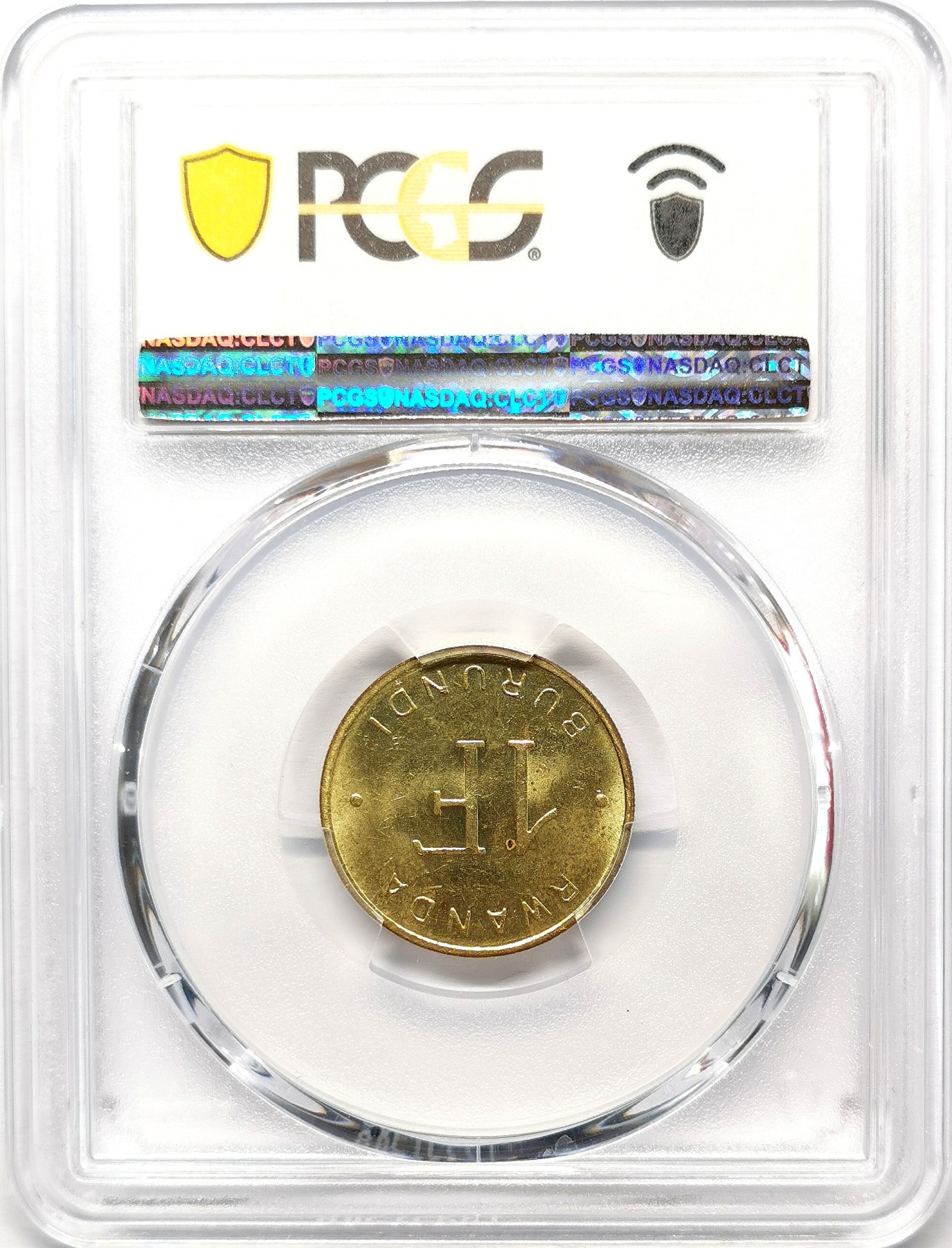 凡希社世界钱币微拍第二百六十七期 1961卢旺达-布隆迪1法郎黄铜PCGS-MS64