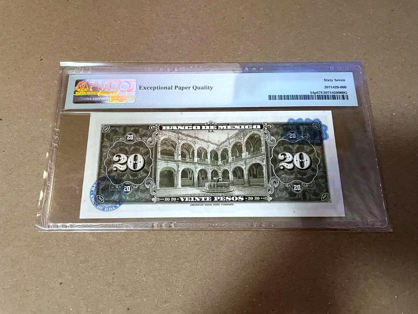 【Blue Auction】✨世界纸币精拍第468期【精】 【一组6张 999598全同号】墨西哥 1967-73年1-100比索 PMG67EPQ-66EPQ 设计精美