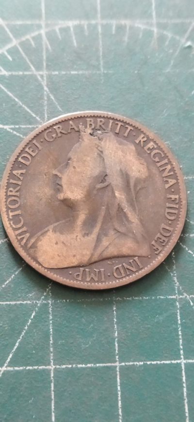外国硬币初藏2024年第11场 - 英国1便士铜币1901年。