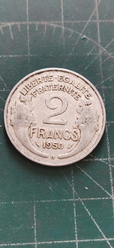 外国硬币初藏2024年第11场 - 法国2法郎铝币。