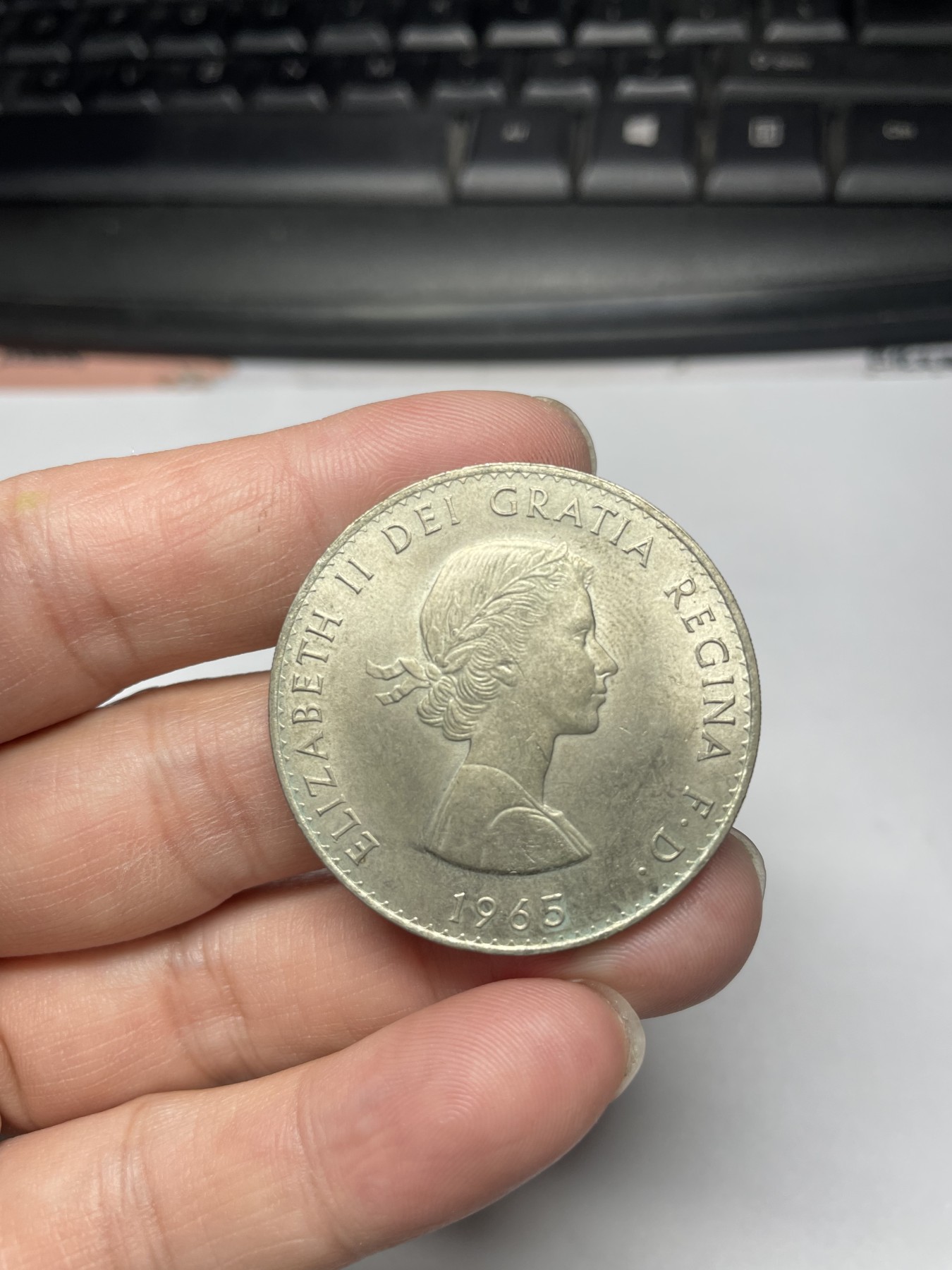 2024年集古藏今外币拍卖第五期-第8场—（总第48拍） 1965年丘吉尔克朗纪念币