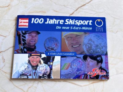 【海寕潮】拍卖第107期【五一快乐场】 - 【海寧潮】卡装奥地利2005年滑雪运动百年5欧纪念银币