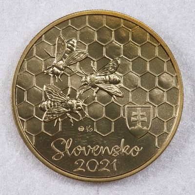 S&S Numismatic世界钱币-拍卖 第89期  - 斯洛伐克2021年 动植物群系列-蜜蜂 5欧元纪念铜币