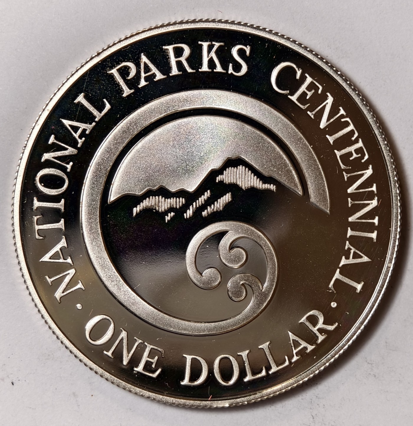 紫瑗钱币——第344期拍卖 新西兰 1987年 国家公园百年纪念 1元 27.2克 0.925银 精制