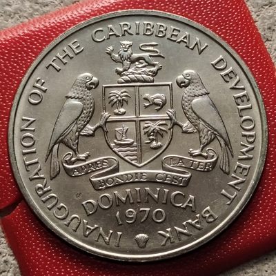 0起1加-纯粹捡漏拍-314-FAO纪念币专场 - 【香蕉币】多米尼克1970年4元FAO名誉品香蕉系列加勒比开发银行成立克朗型纪念币