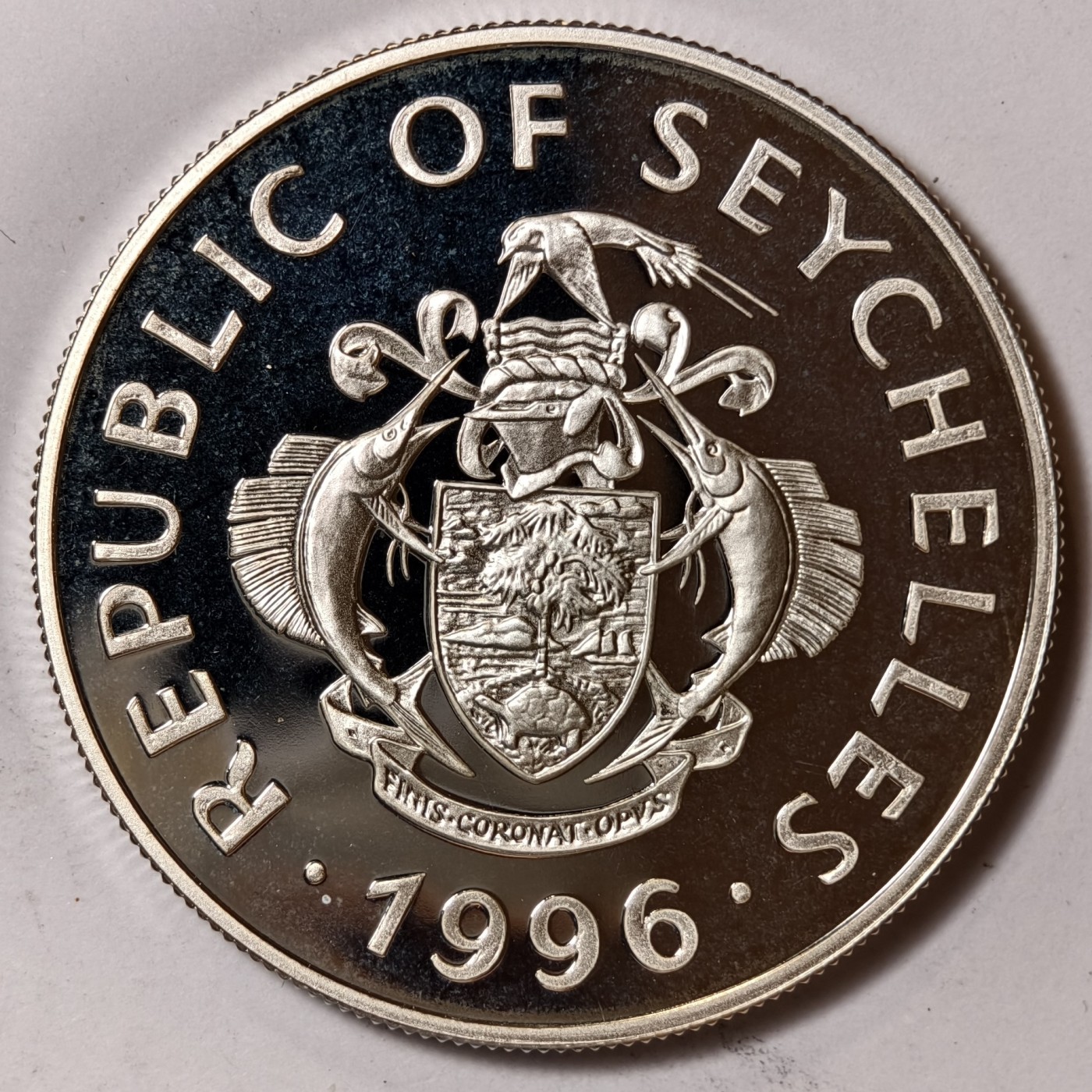 紫瑗钱币——第532期 塞舌尔 1996年 英联邦基金会 25卢比 31.47克 0.925银 精制