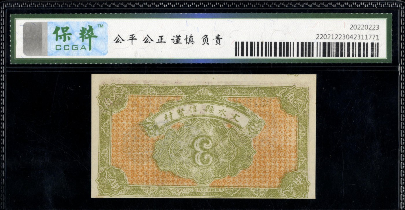 山西天聚源叁角错版币 背面印刷偏移 有裁到上一张的花纹 趣味币