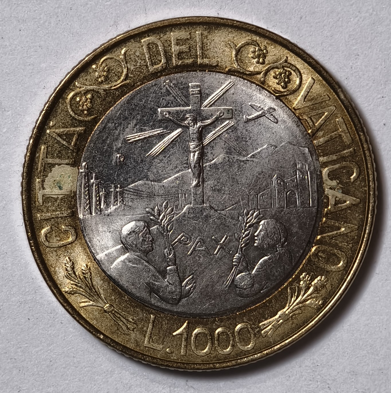 紫瑗钱币——第344期拍卖 梵蒂冈 1999年 保罗二世 1000里拉 双色币 UNC