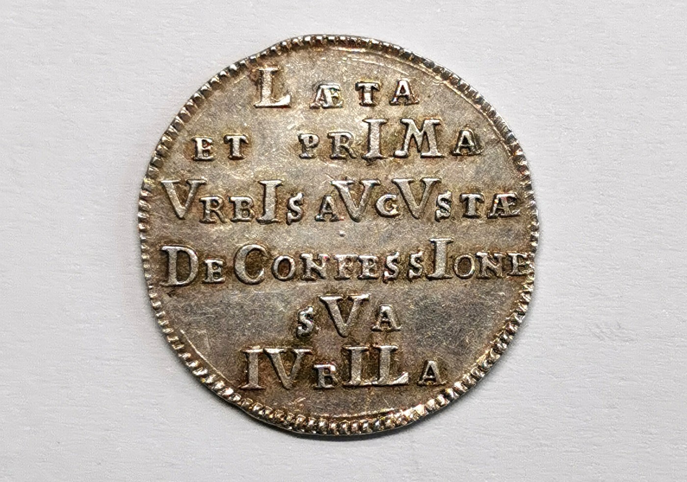 凡希社世界钱币微拍第二百六十七期 1730奥格斯堡忏悔纪念杜卡特金币银样极美品XF/AU